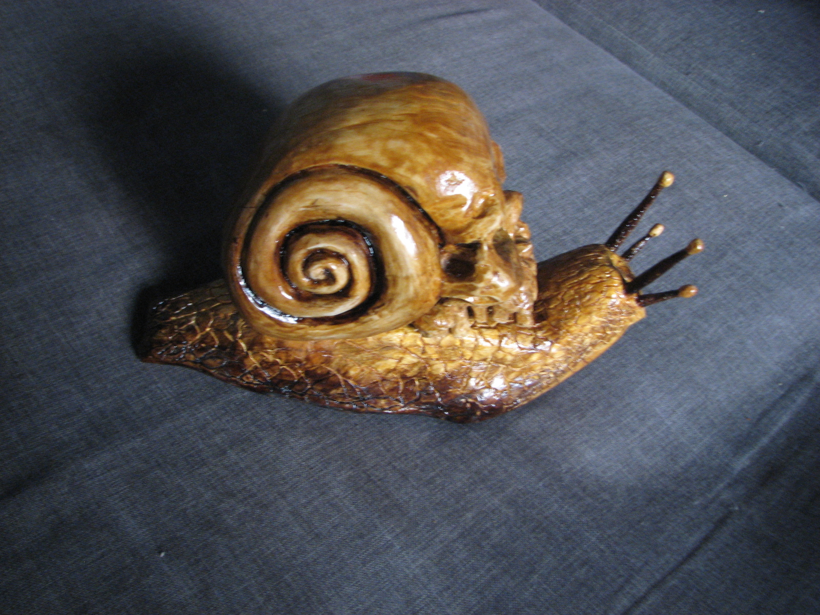 Snail-skull, manufacturing process - My, Scull, Snail, Wood carving, Sculpture, Process, Longpost