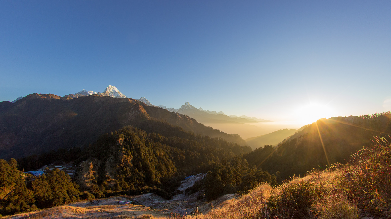 Dawn in the Himalayas - My, dawn, The photo, Nepal, Annapurna, Himalayas, Longpost