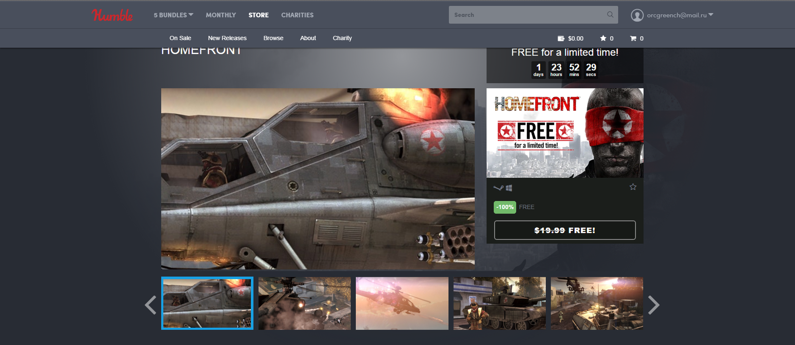 Freebie Homefront - Freebie, Homefront, Steam, Humble bundle