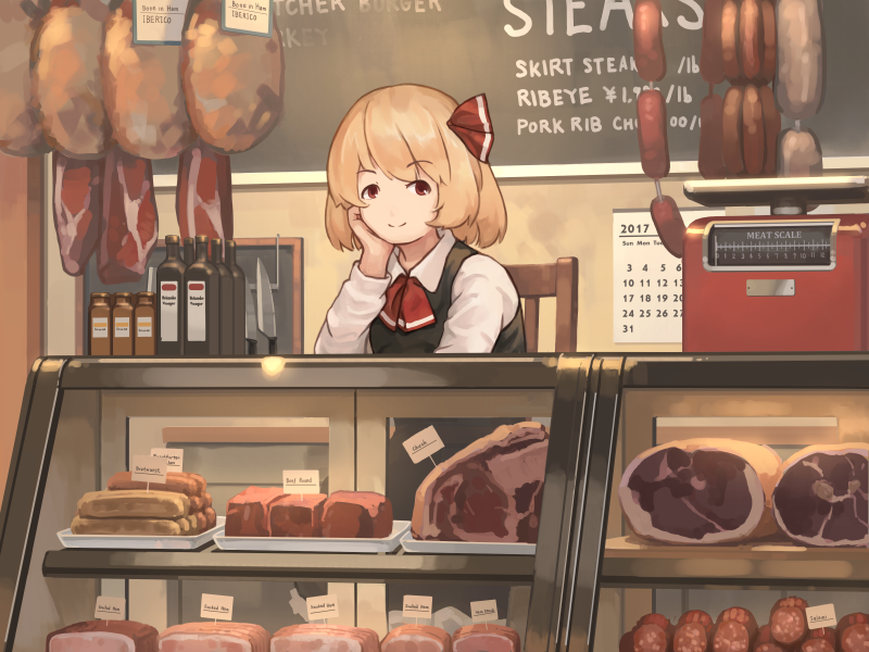 Butcher shop - Anime art, Anime, Touhou, Rumia, Mikado