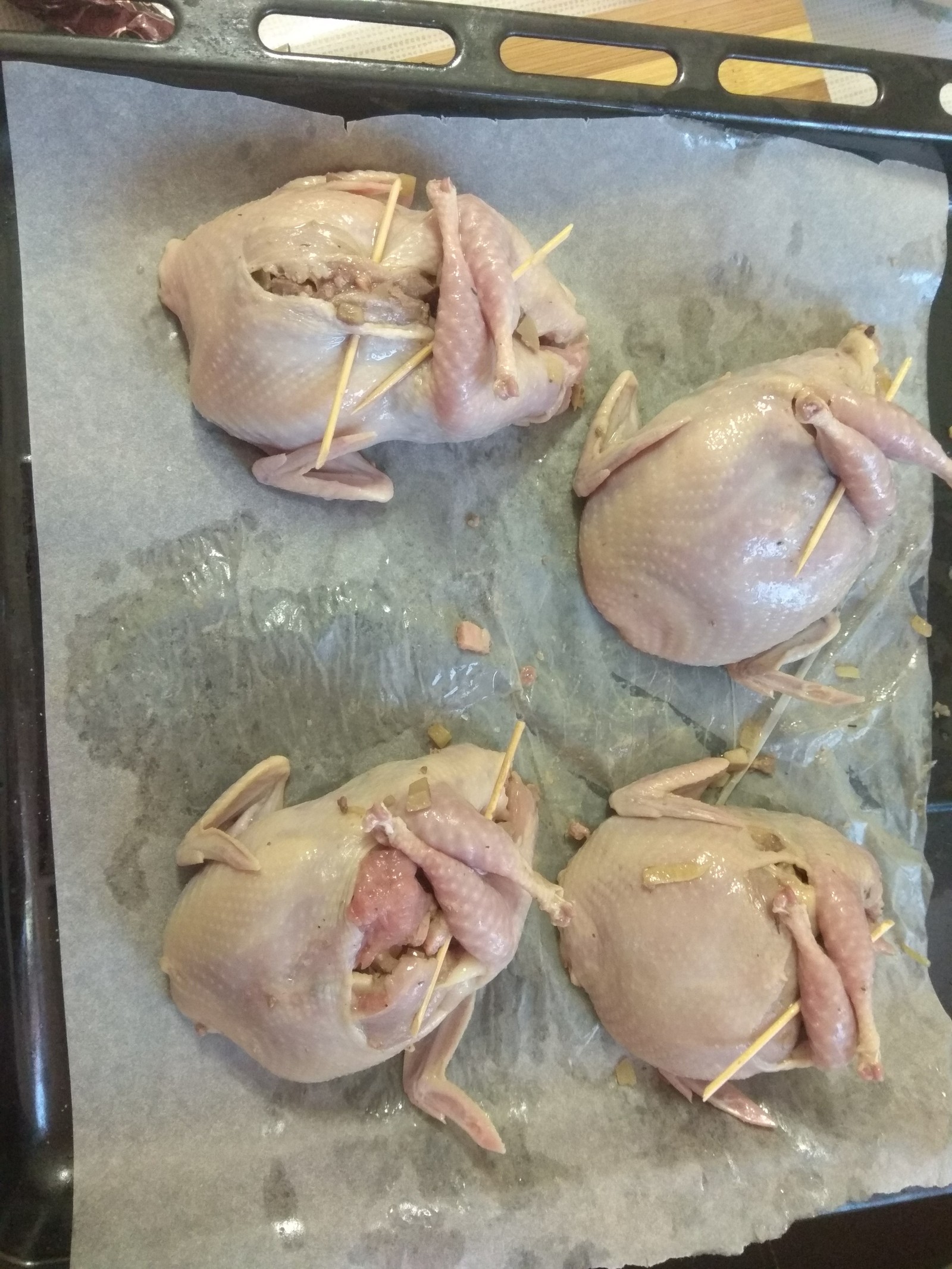 Stuffed quails with mushroom sauce - My, Quail, Recipe, Cooking, Yummy, Longpost