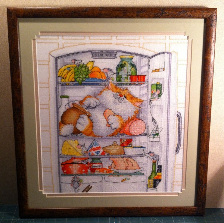 Two cats, 7 mice, 2 cockroaches and a fly. - My, Needlework without process, My, Cross-stitch, Copyright, cat, Embroidery, Longpost