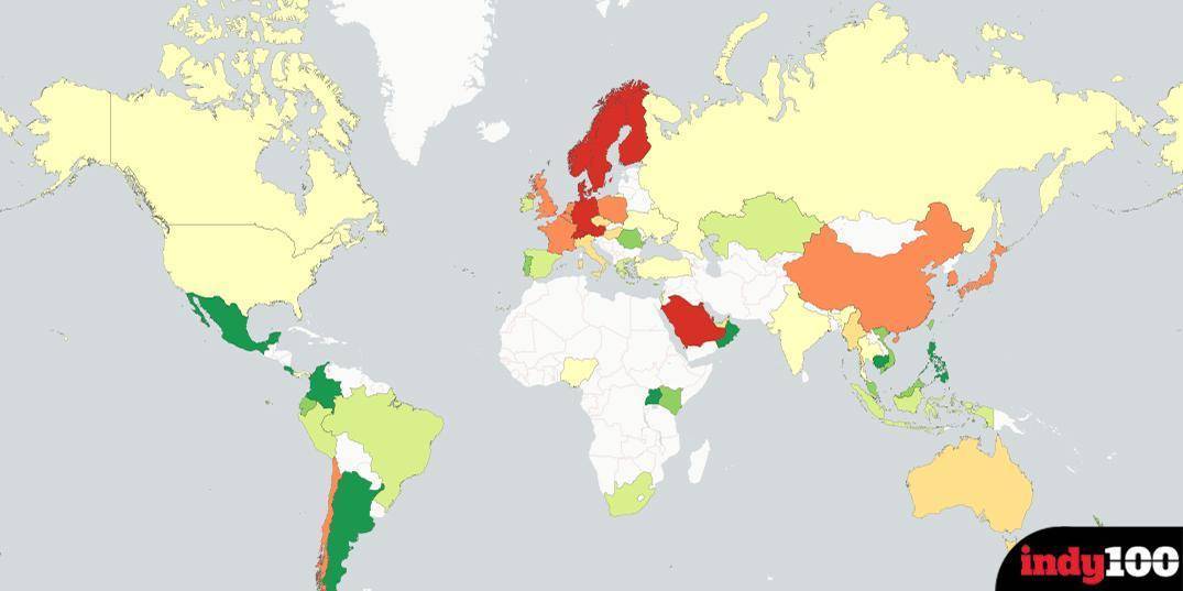 Map of countries - where it is easiest to make friends. - Abroad, Travels, Travelers, Rating, Longpost