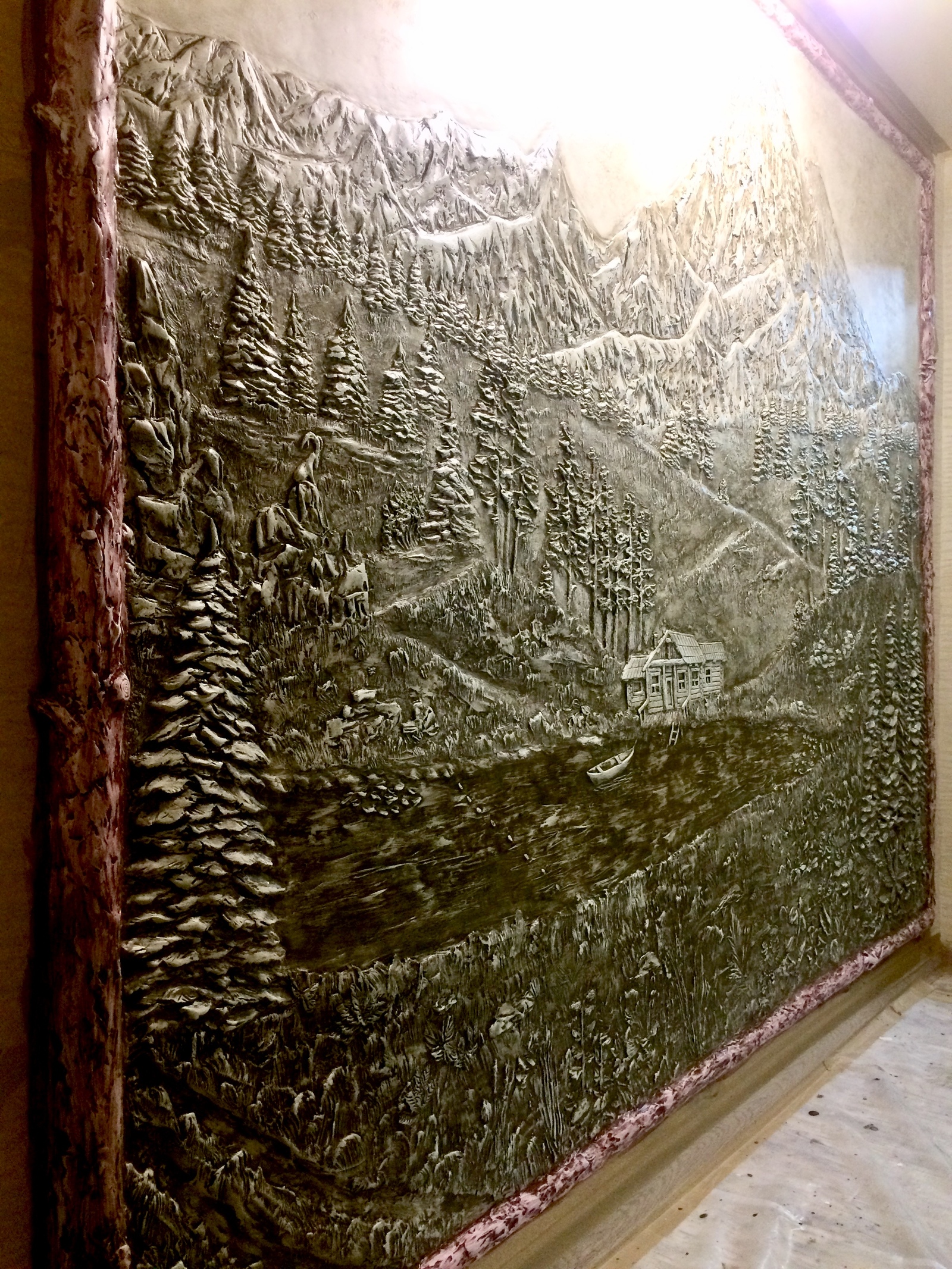 First bas-relief. - My, Bas-relief, Decorative plaster, Design, Repair, Longpost