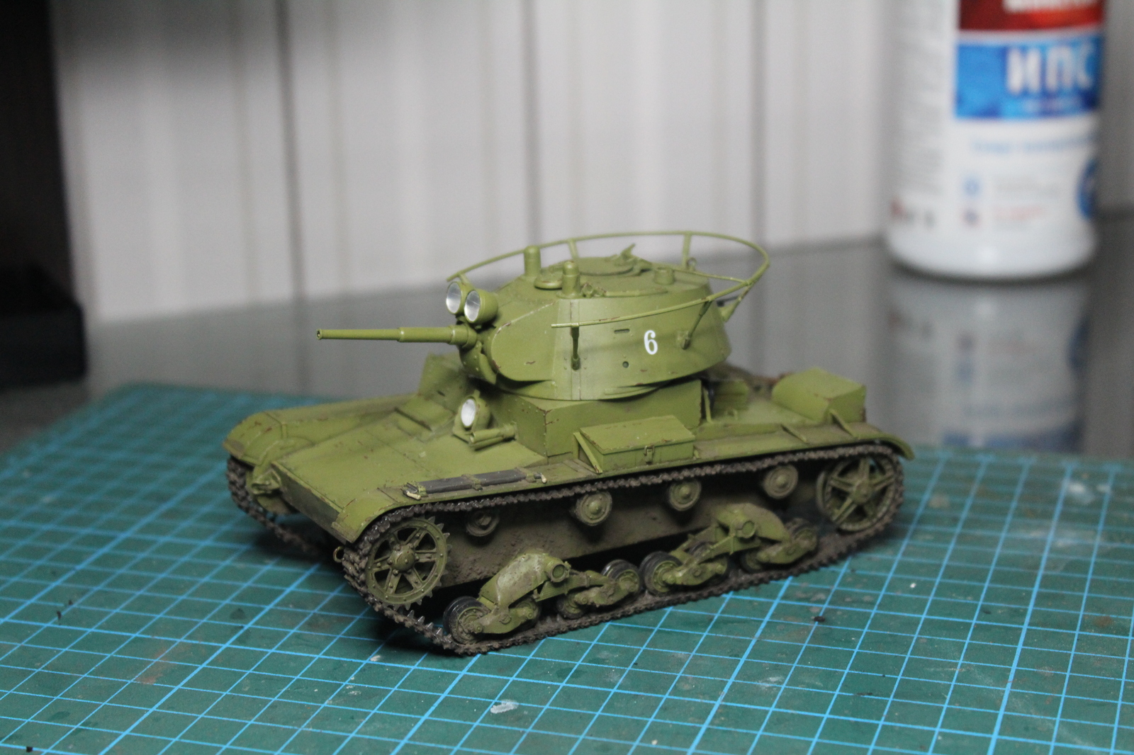 Soviet tank T-26 model 1938 - My, Tanks, Prefabricated model, Stand modeling, Models, Longpost