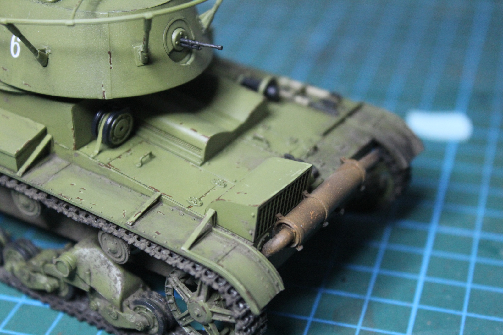 Soviet tank T-26 model 1938 - My, Tanks, Prefabricated model, Stand modeling, Models, Longpost