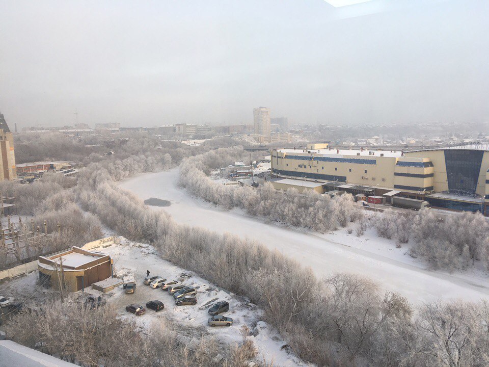 A bit of silent hill in Omsk - My, Fog, freezing, View from the window, Longpost