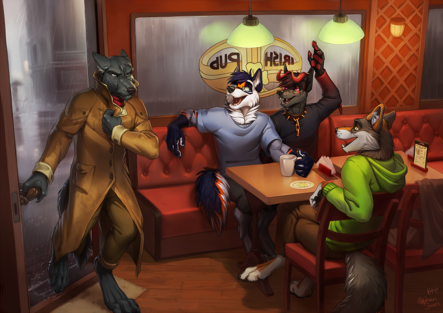 Irish pub - Furry, Art, Orphen sirius, Collab, Rain, Kahito-Slydeft, A pub