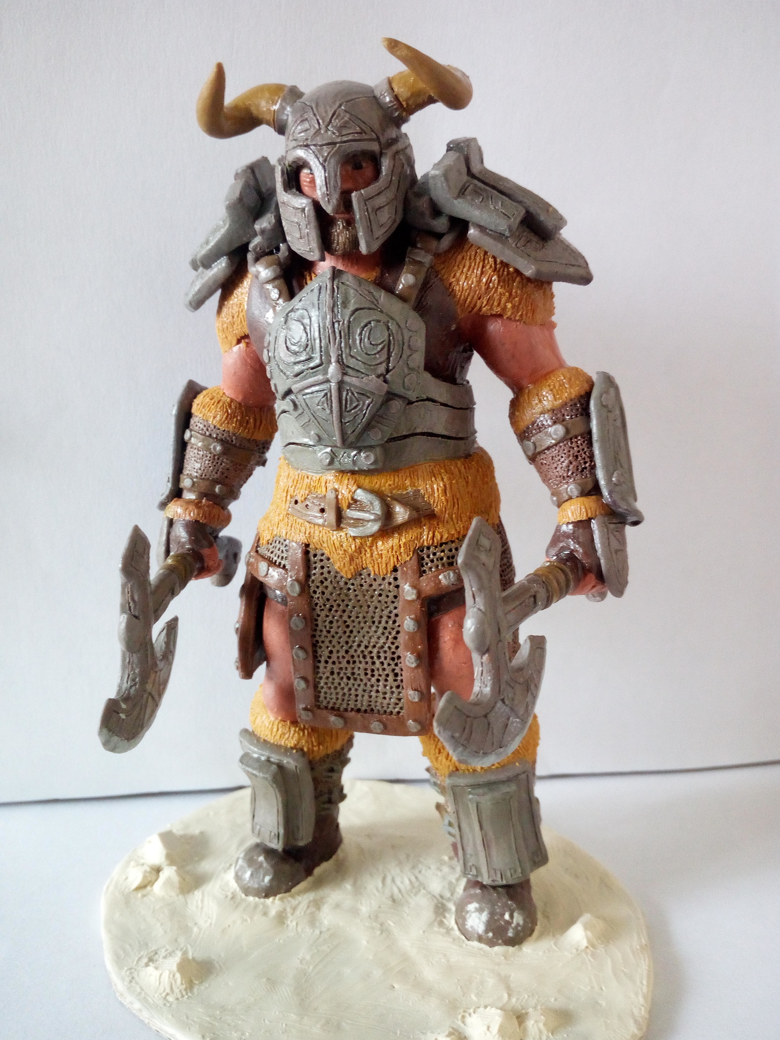 Plasticine nord warrior from the TES universe - My, Plasticine, Лепка, Nords, The elder scrolls, Needlework without process, Longpost