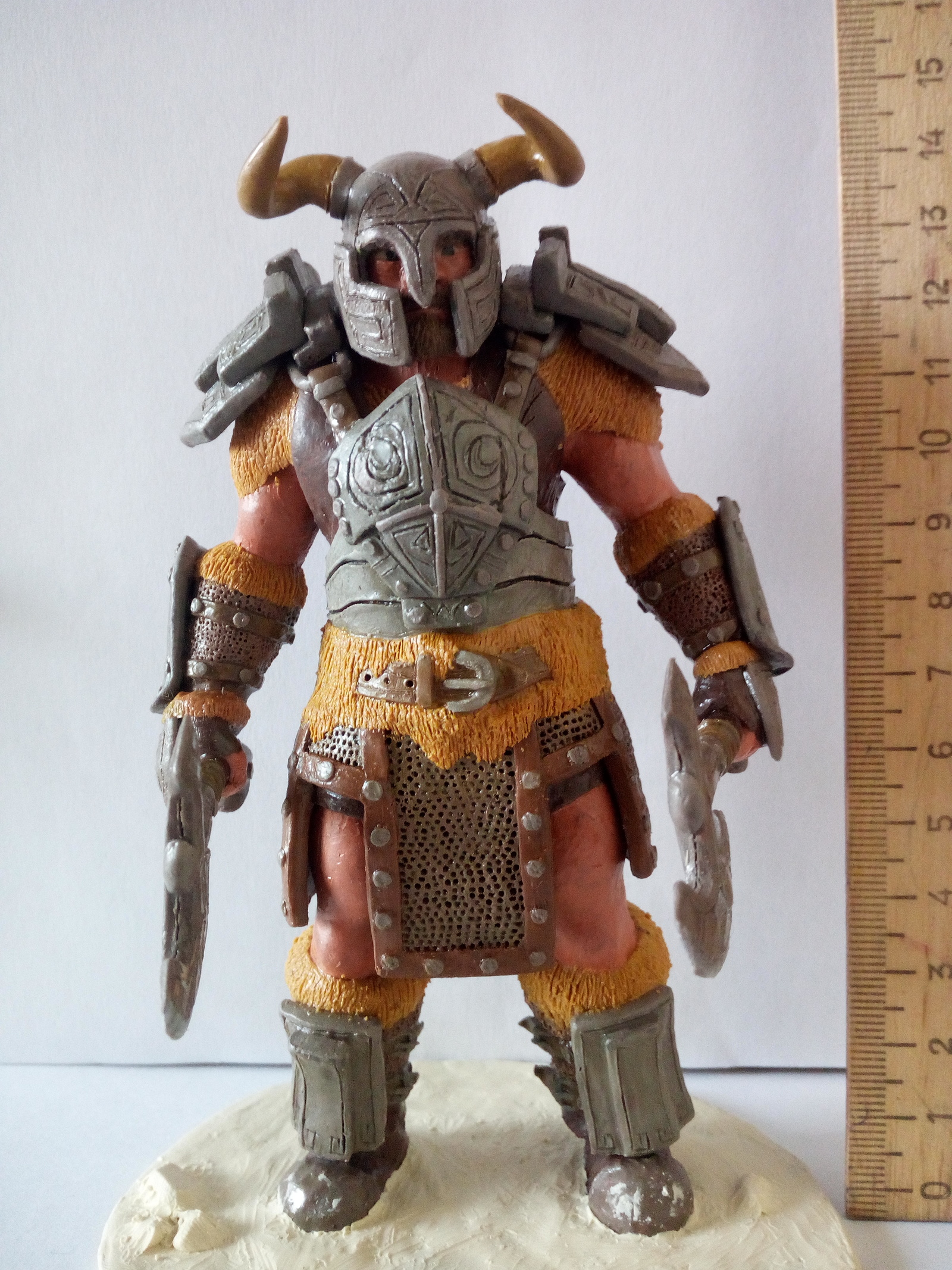 Plasticine nord warrior from the TES universe - My, Plasticine, Лепка, Nords, The elder scrolls, Needlework without process, Longpost