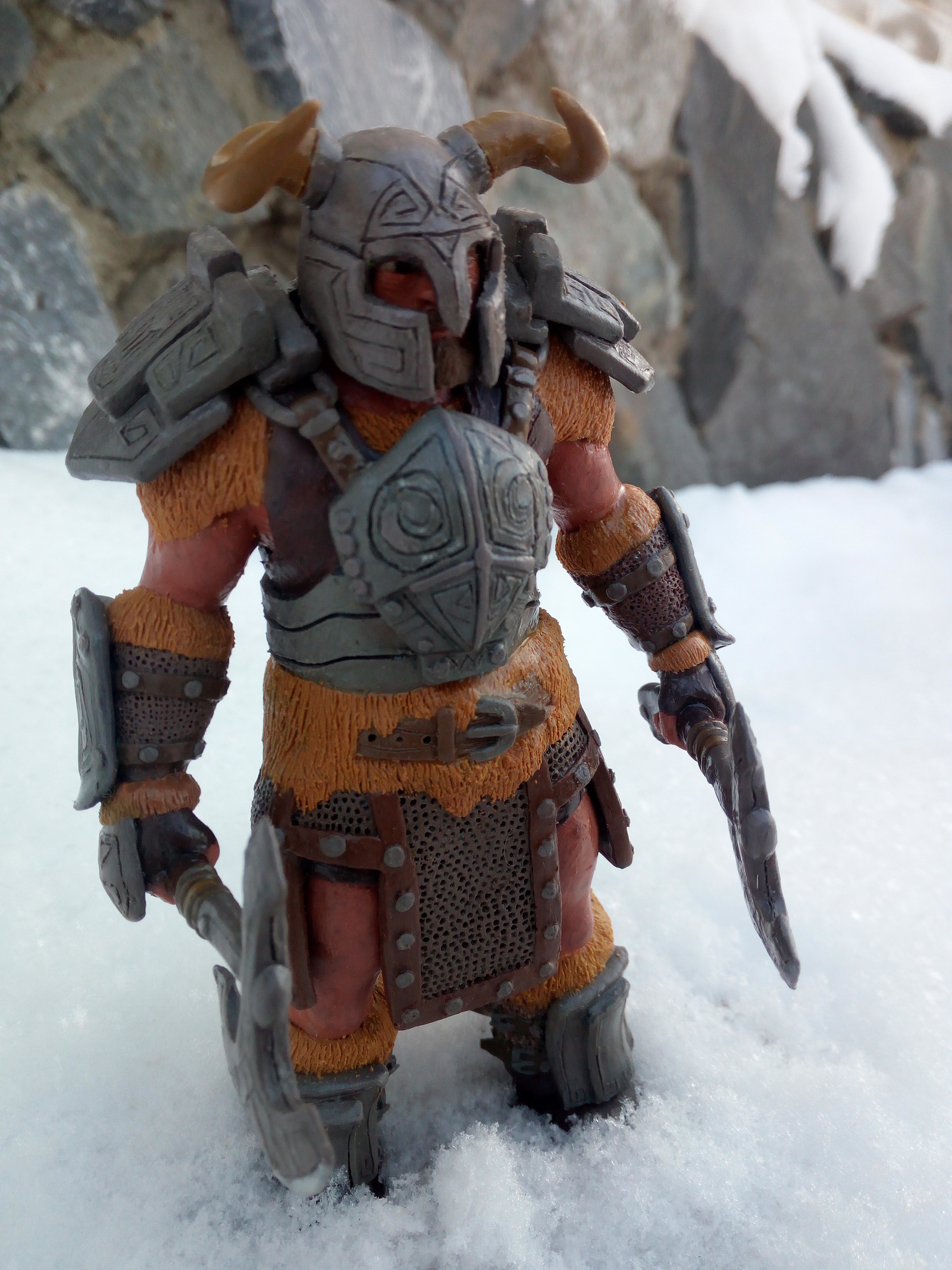 Plasticine nord warrior from the TES universe - My, Plasticine, Лепка, Nords, The elder scrolls, Needlework without process, Longpost