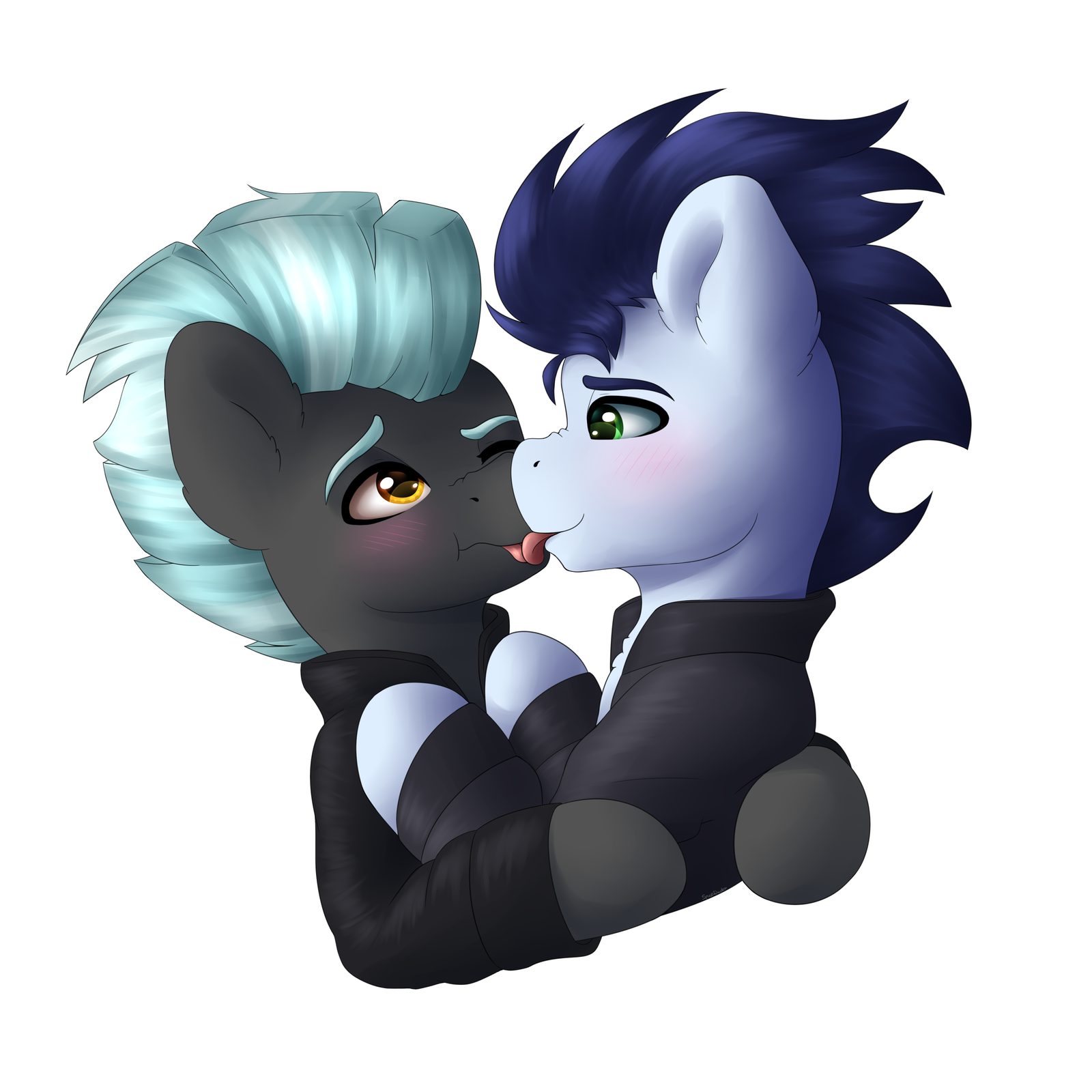 Lick - My little pony, MLP gay, Thunderlane, Soarin, Shipping, Art, Lick, PonyArt