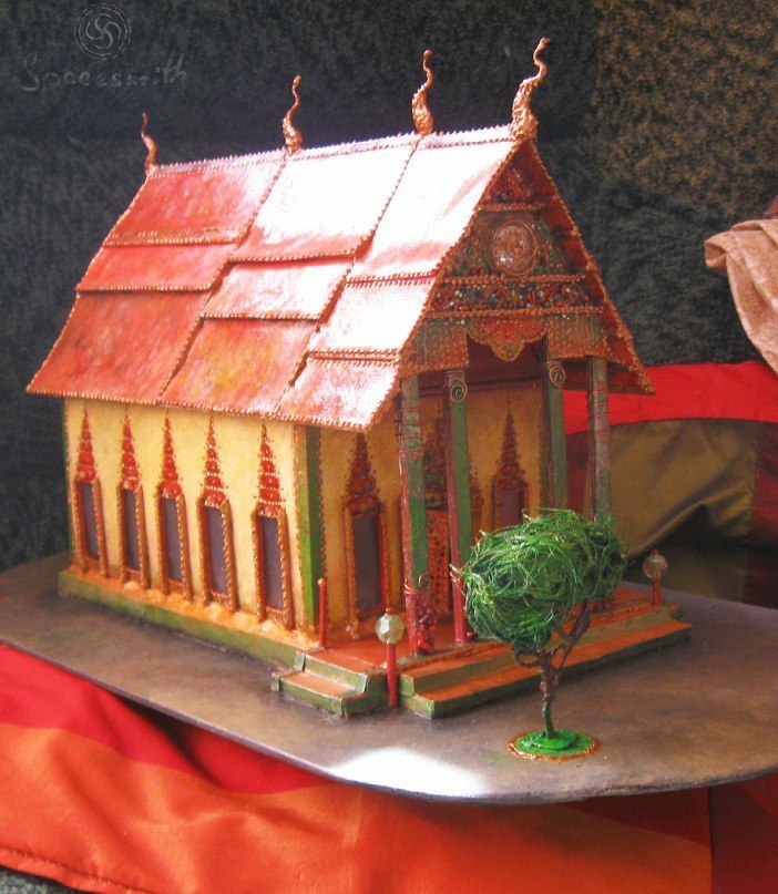 The first built house) We found ancient pictures of the first type of layout from 2011. - My, My, Miniature, Paper, Needlework without process, Thailand, Longpost