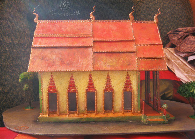 The first built house) We found ancient pictures of the first type of layout from 2011. - My, My, Miniature, Paper, Needlework without process, Thailand, Longpost