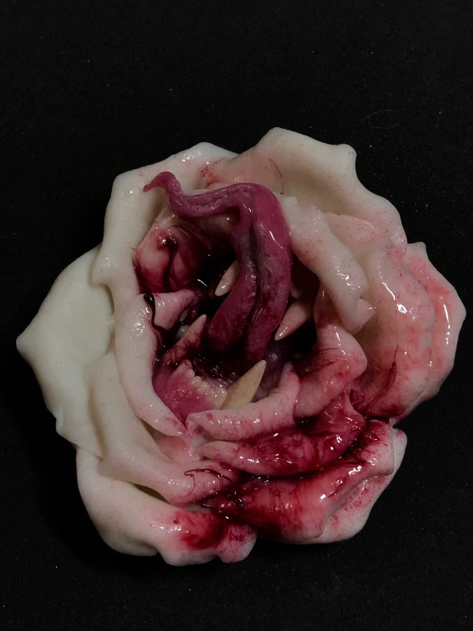 Roses. - My, Blood, Horror, the Rose, Polymer clay, Floristics, Needlework, Needlework without process, Longpost