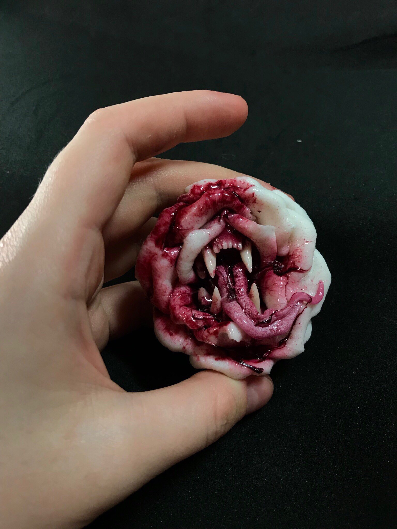 Roses. - My, Blood, Horror, the Rose, Polymer clay, Floristics, Needlework, Needlework without process, Longpost