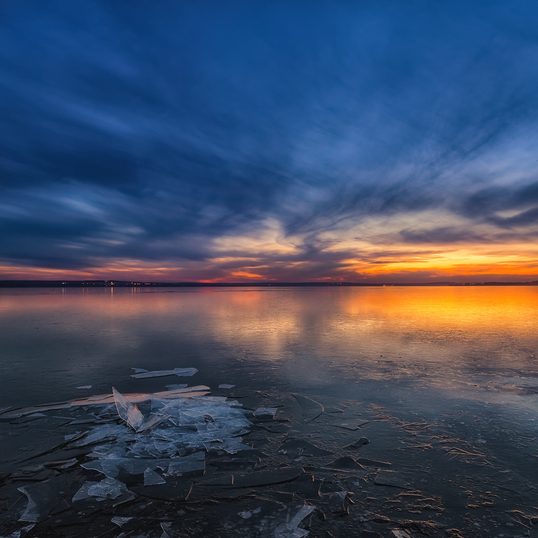 Лёд и пламя - Моё, Закат, HDR, Пейзаж, Лед, Canon, Фотография, Длиннопост