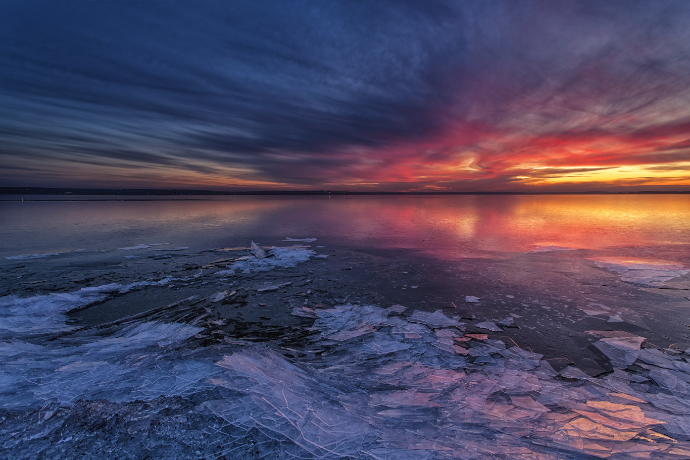 Лёд и пламя - Моё, Закат, HDR, Пейзаж, Лед, Canon, Фотография, Длиннопост