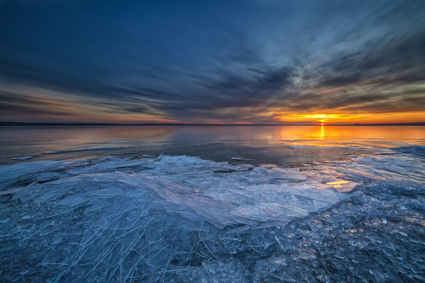 Лёд и пламя - Моё, Закат, HDR, Пейзаж, Лед, Canon, Фотография, Длиннопост