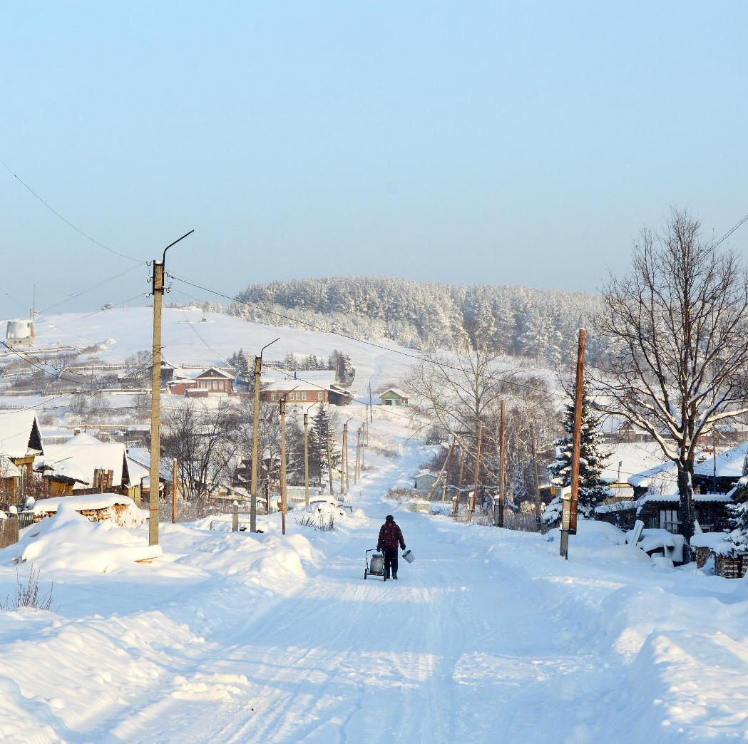 rural silence - Village, Winter, Snow, The photo