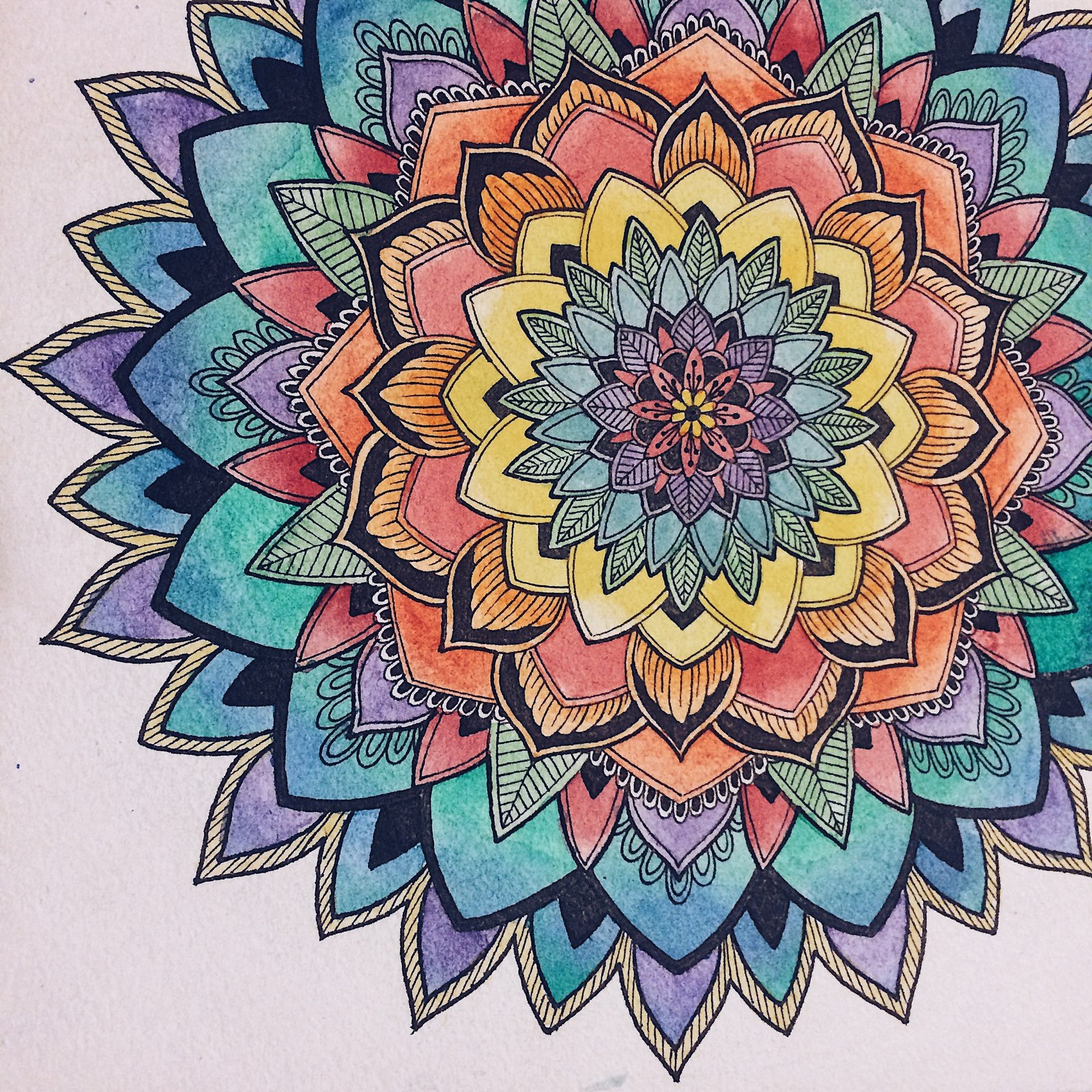 My Friday Mandala - My, Mandala, Art, Graphics, Watercolor