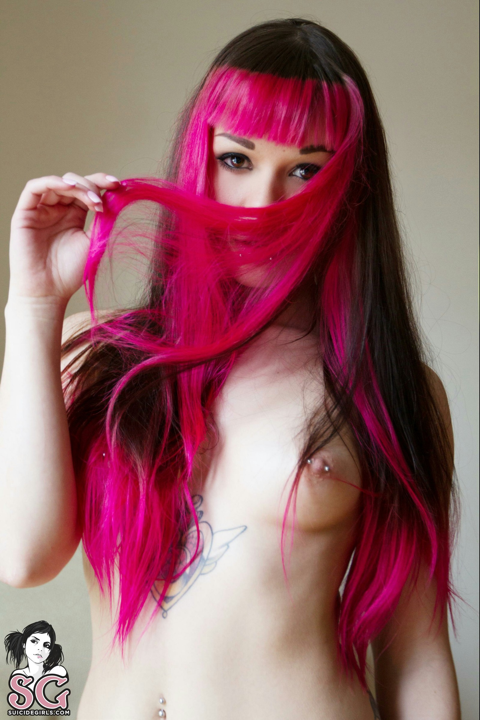 Luna - Crush - NSFW, Luna, Suicide girls, Girls, Boobs, Booty, Strawberry, Longpost, Girl with tattoo