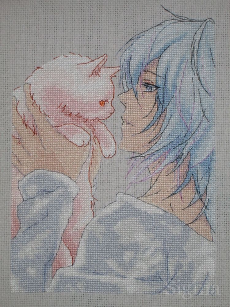 Embroider not only flowers and cats) - Cross-stitch, Anime, Needlework without process, Longpost