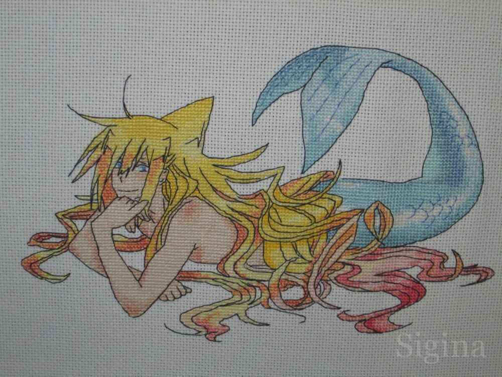 Embroider not only flowers and cats) - Cross-stitch, Anime, Needlework without process, Longpost