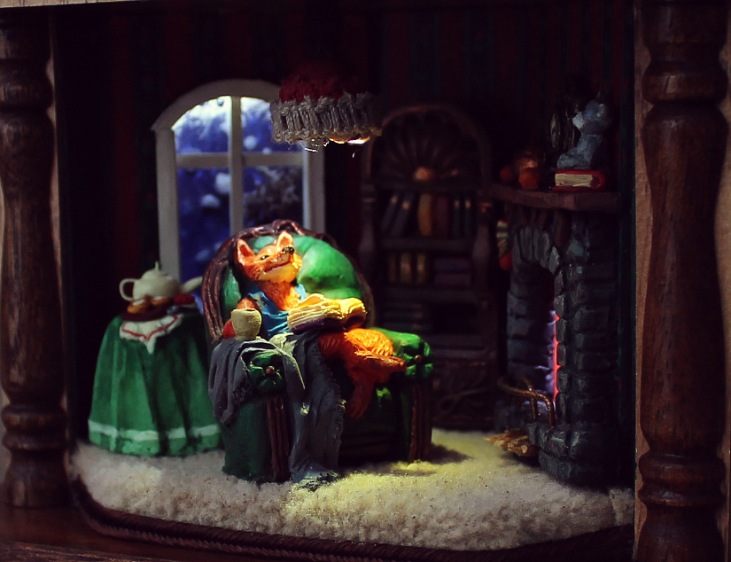 Cozy evening brother Fox - My, Fox, Handmade, With your own hands, Needlework, Needlework without process, Layout, Story, Longpost
