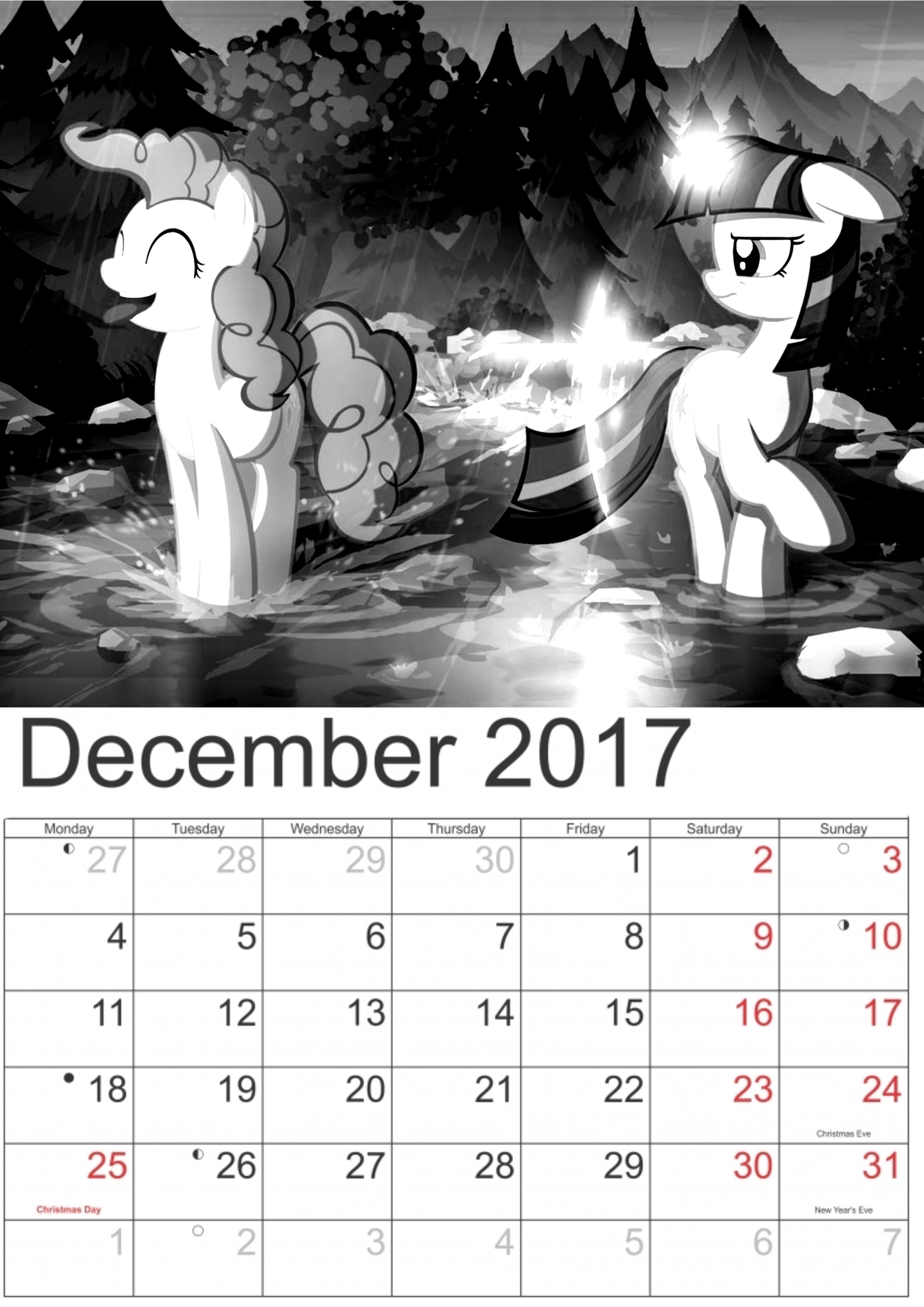 December 2017 - My, My little pony, Pinkie pie, Twilight sparkle, The calendar, Longpost