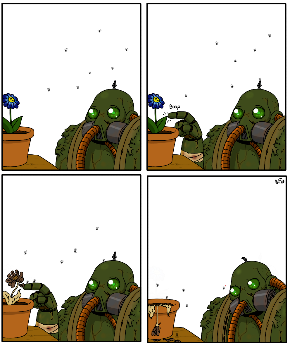 The Power Of Flowers - Warhammer 40k, Wh humor, Comics, Plague marine, Chaos, Flowers