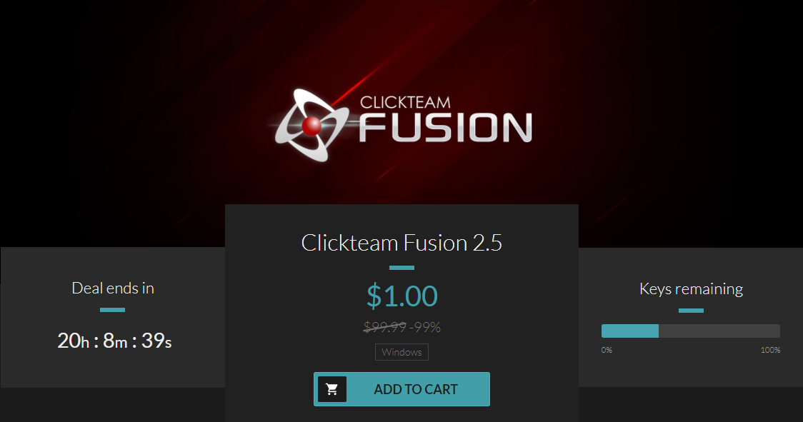 Clickteam Fusion 2.5 for $1 (99% off) - Steam freebie, Steam, Game developers