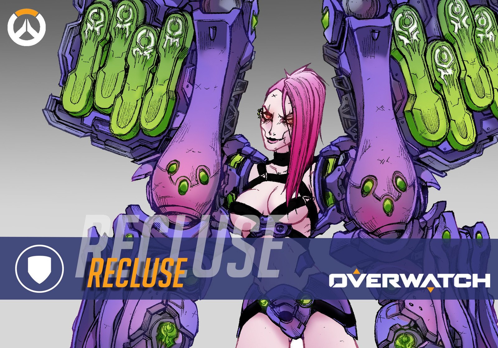 Fan art of a hero named Recluse - Overwatch, Overfire, Concept Art, Darkluster, Longpost