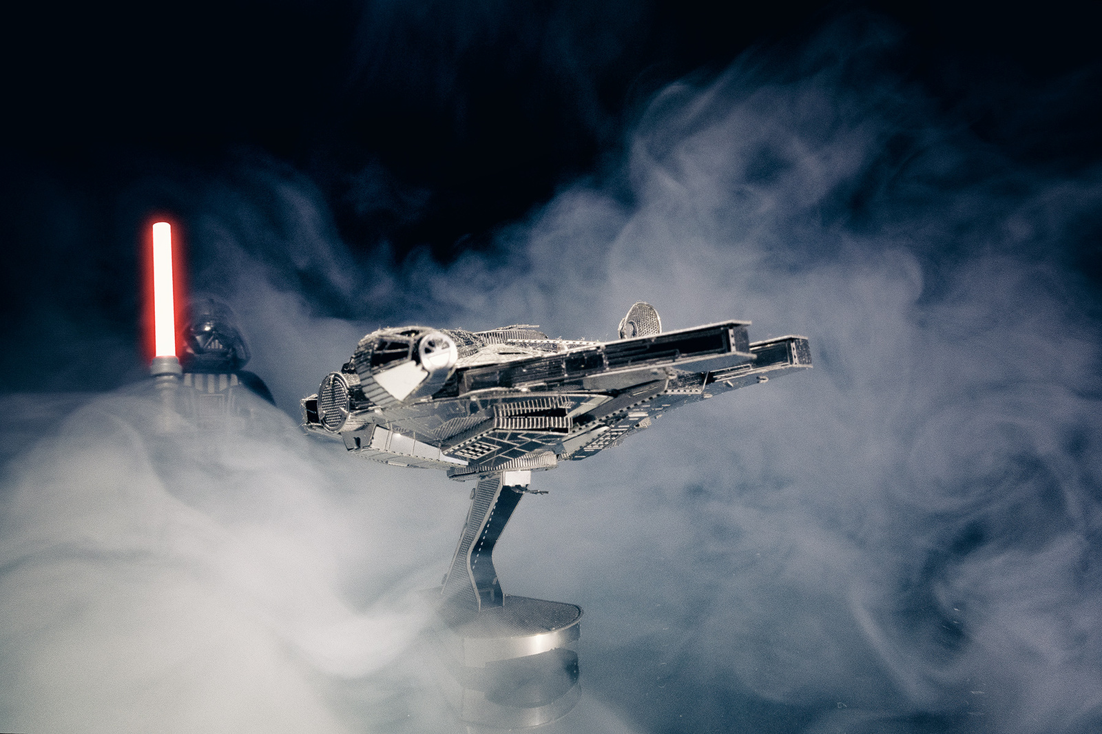 lego vader - My, Lego, Star Wars, Millennium falcon, Matches, The photo, Object shooting, Smoke, Longpost