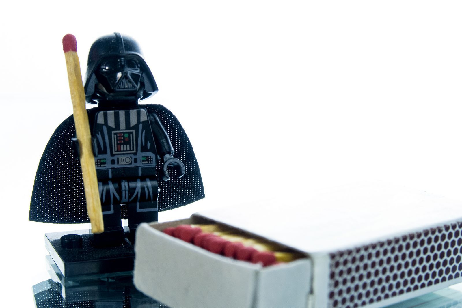 lego vader - My, Lego, Star Wars, Millennium falcon, Matches, The photo, Object shooting, Smoke, Longpost