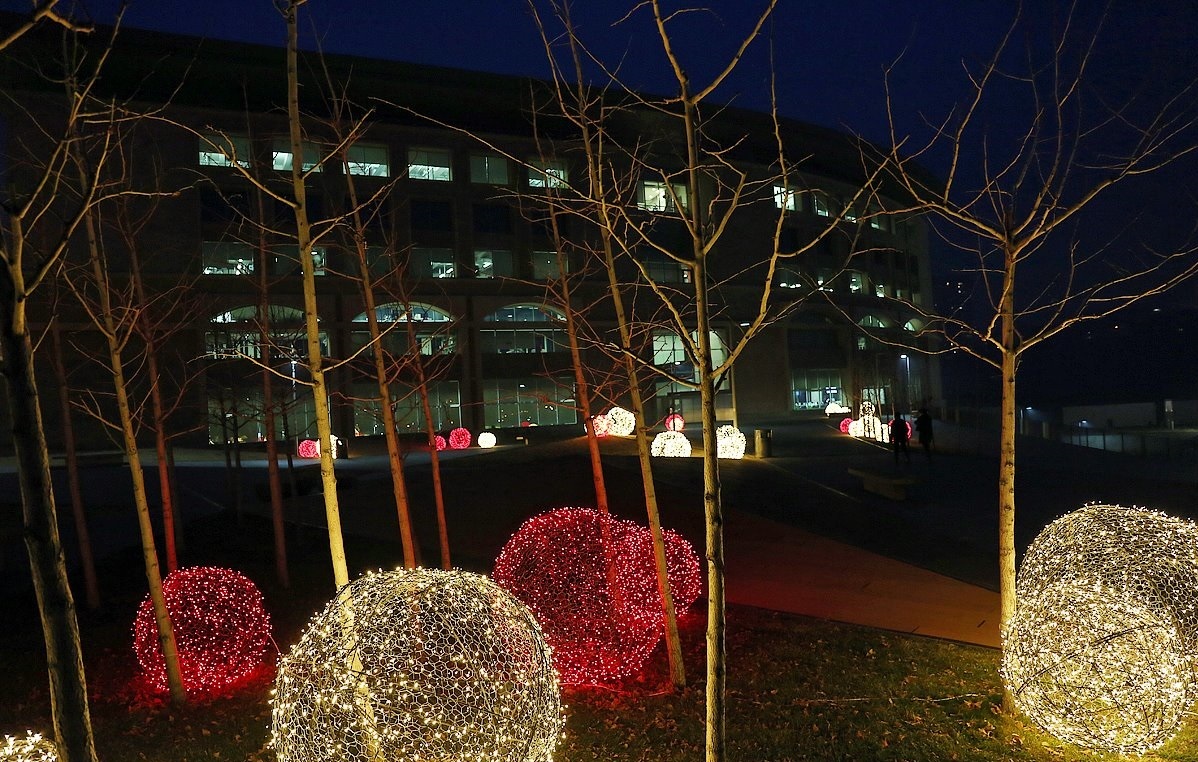 holiday balls - My, Ball, Images, The park, Night, Light, Longpost