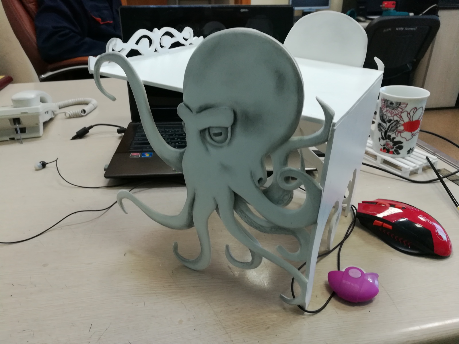 Shelf for phone (foamed plastic) - My, , Octopus, Shelf, With your own hands, Needlework with process, Longpost