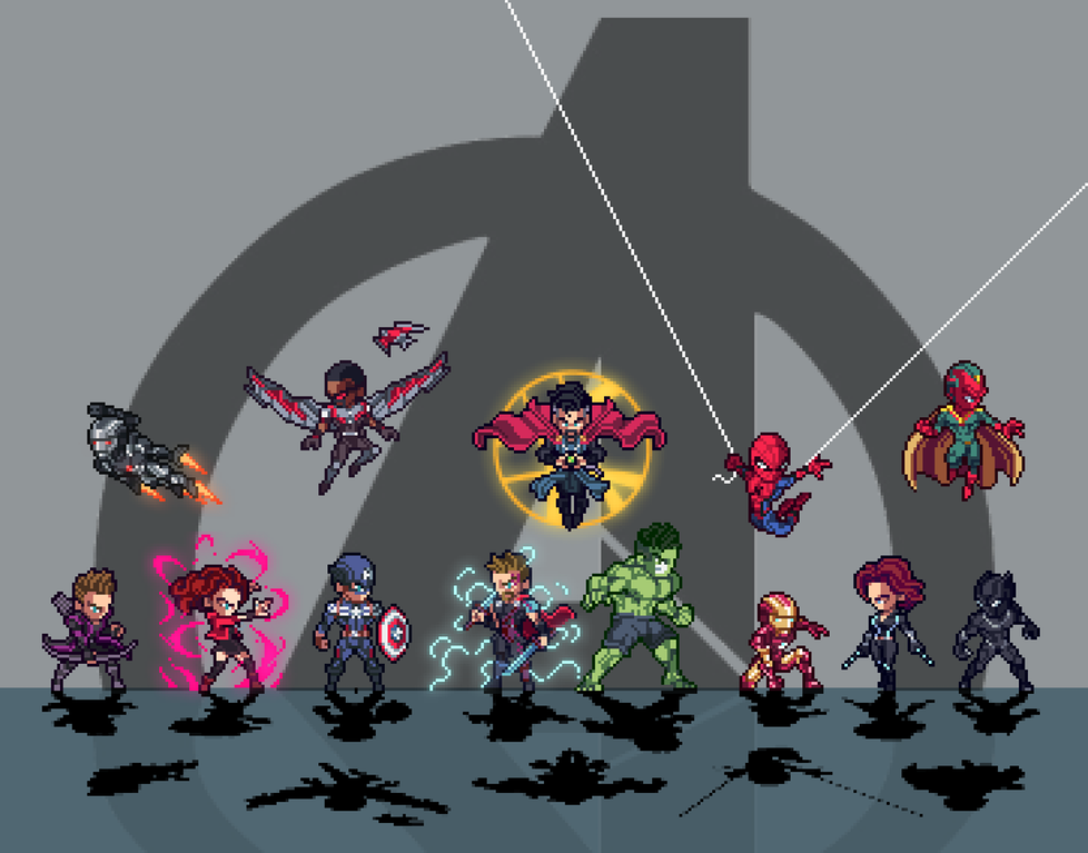 Avengers in pixel art - Reddit, Avengers, Pixel Art