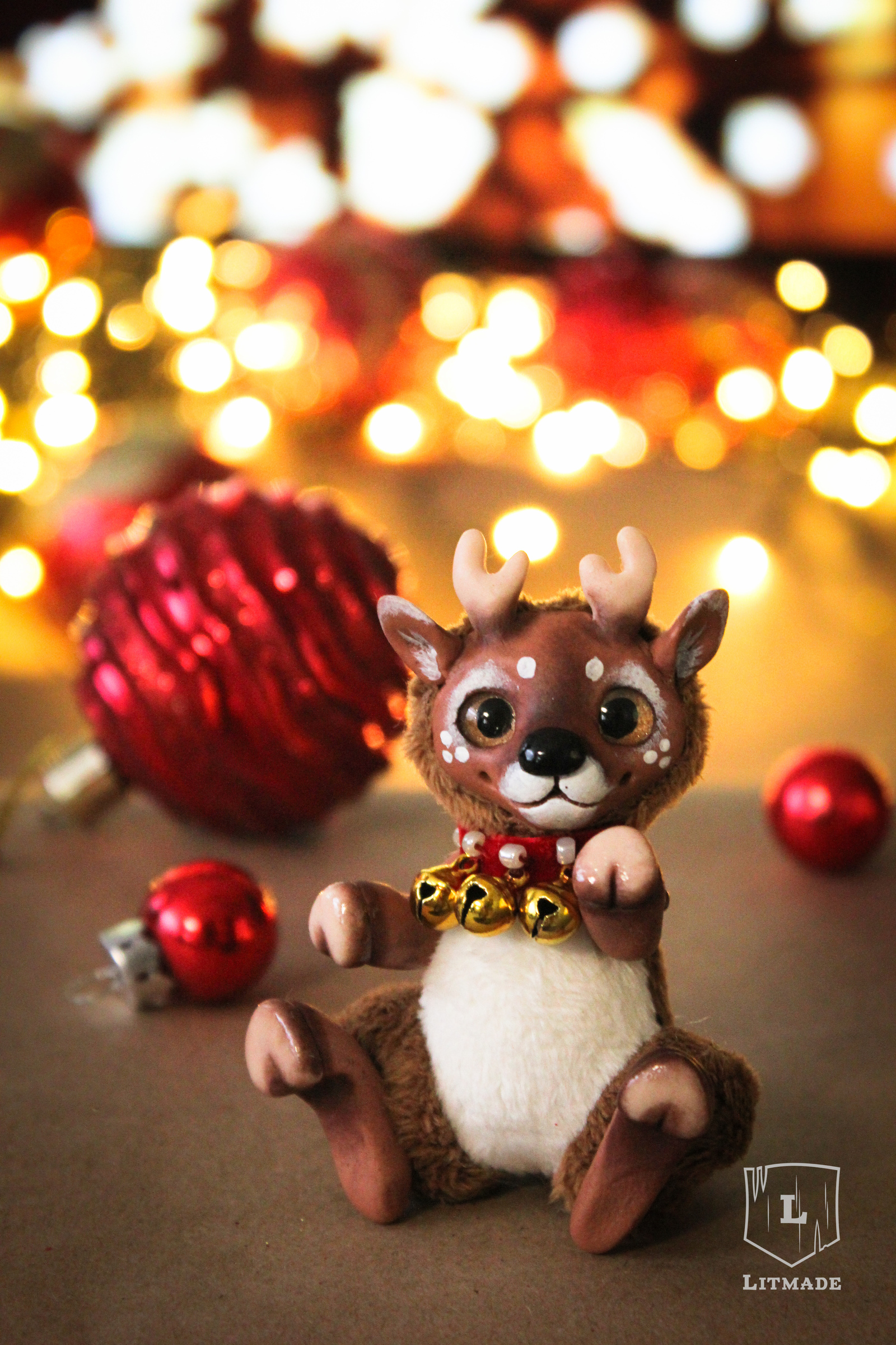 Festive Reindeer post ^.^ - My, Deer, New Year, Doll, Handmade, Litmade, Longpost, Deer