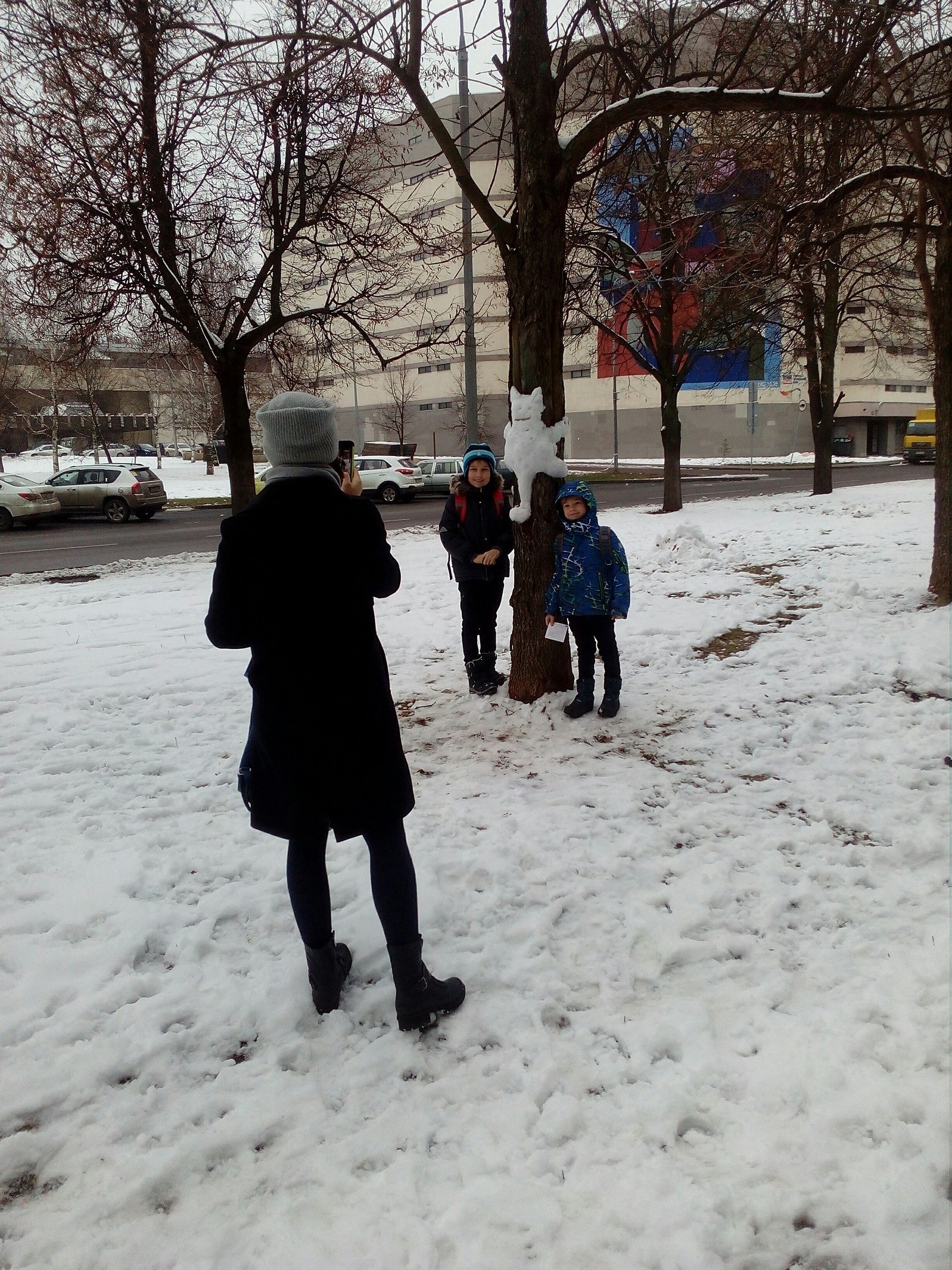 Christmas cats (• •`) - cat, Winter, Pre-holiday mood, Not mine, Moscow, Holiday greetings, Longpost