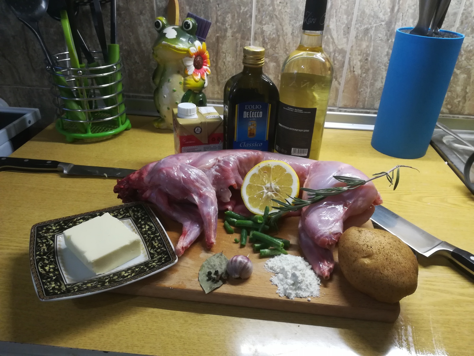 Classic French Style Rabbit - Recipe - My, Cooking, Trial, Yummy, Picture with text, Longpost, Recipe, Food