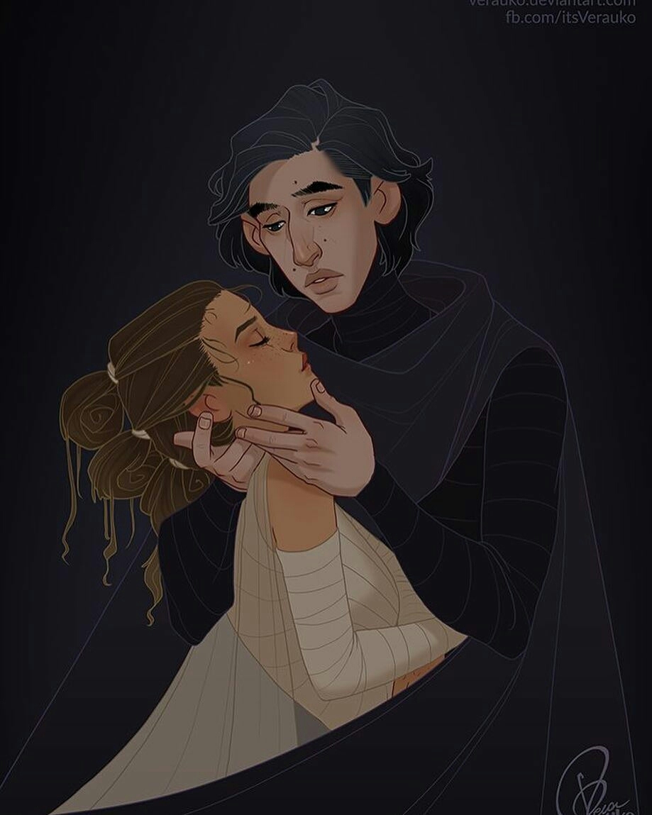 The networks are actively marrying Kylo Ren and Ray. - Star Wars, Kylo Ren, Ray, Art, Longpost, Rey