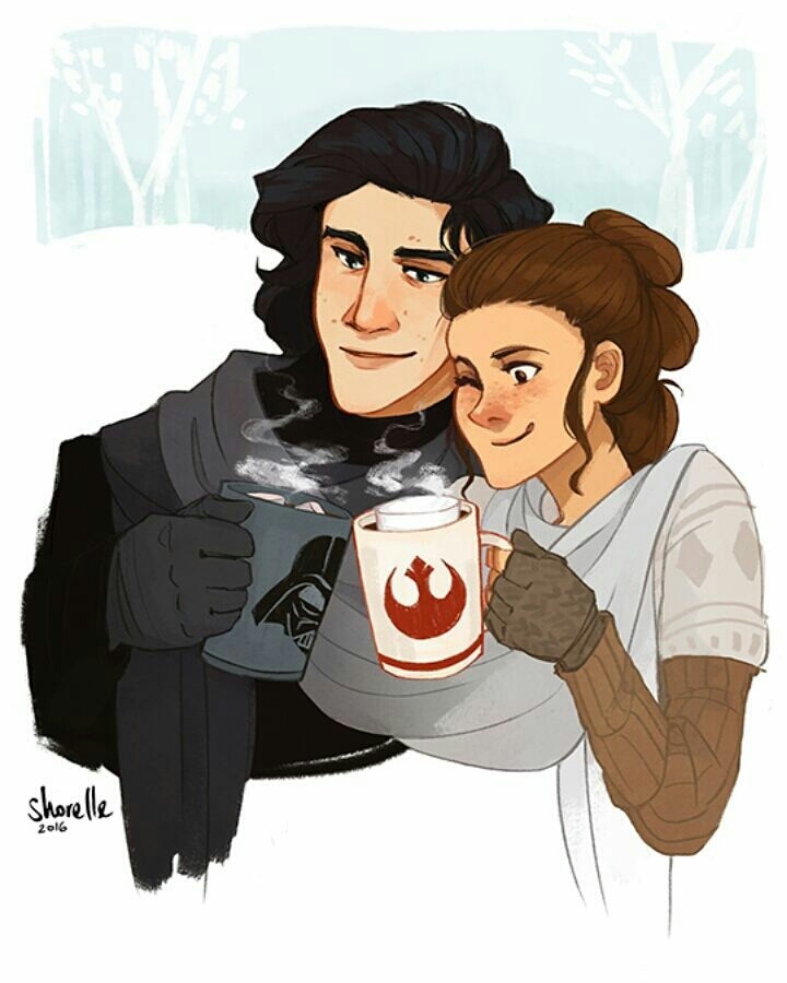 The networks are actively marrying Kylo Ren and Ray. - Star Wars, Kylo Ren, Ray, Art, Longpost, Rey