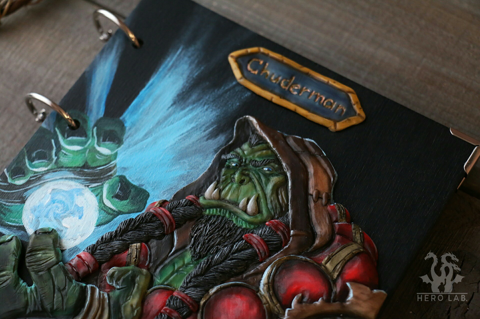 Notebook with Thrall - My, My, Polymer clay, Notebook, Artbook, Fan art, Wow, World of warcraft, Handmade, Longpost