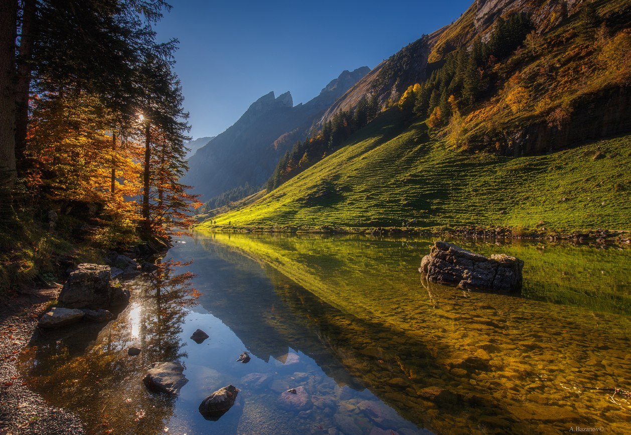 Bright color of the nature of the Swiss Alps - Alps, Nature, Water, The mountains, Forest, Nature photo