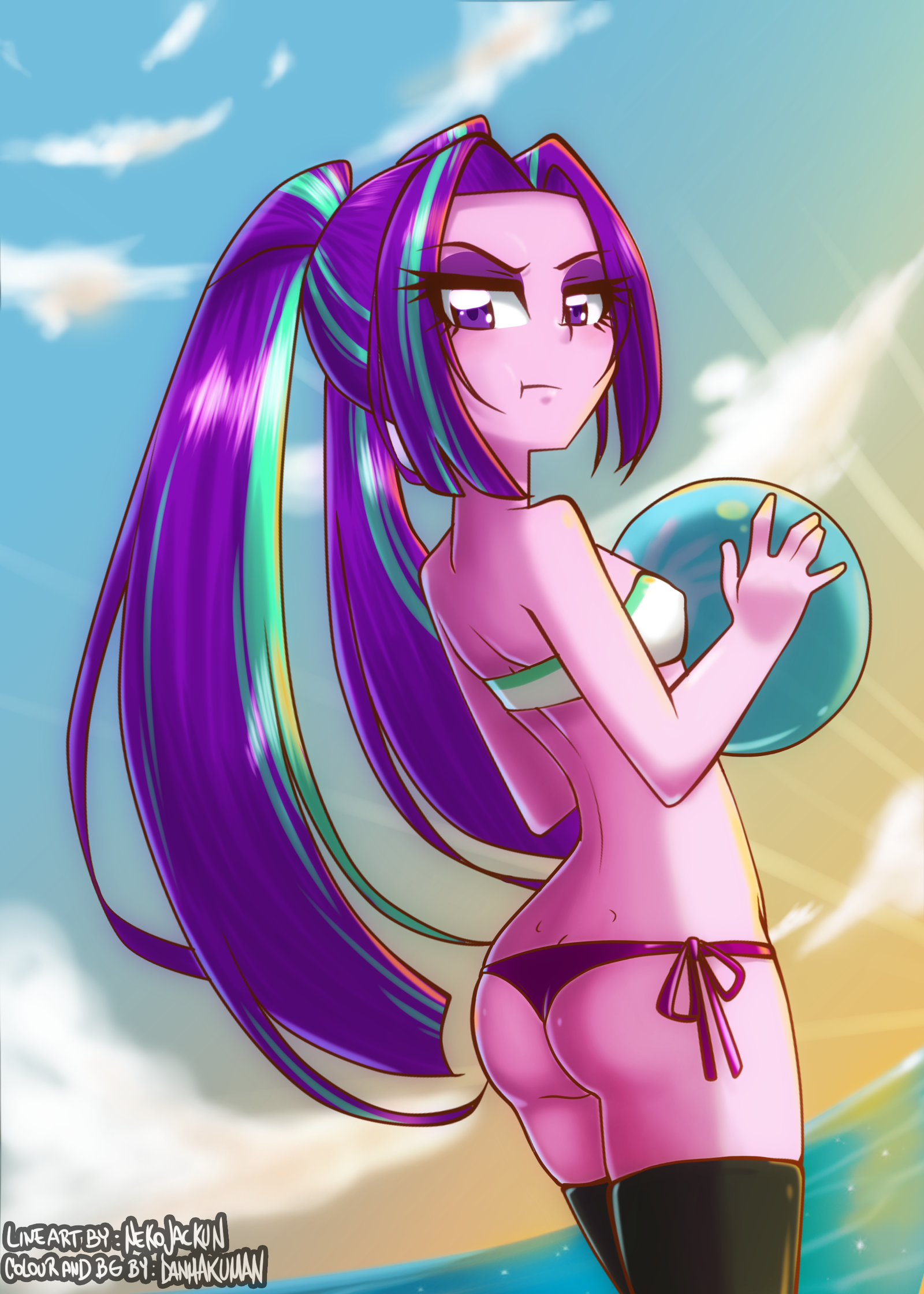 What are you looking at? - My little pony, Equestria girls, Aria blaze, MLP Edge, Nekojackun, Danmakuman