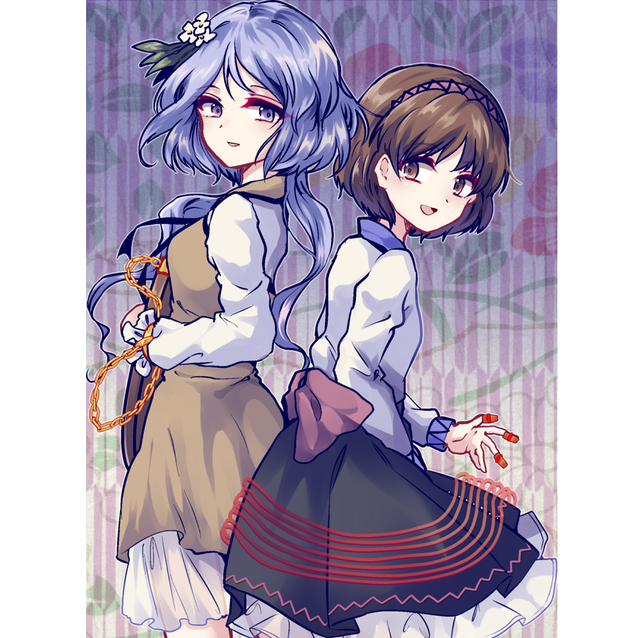 Benben & Yatsuhashi - Touhou, Tsukumo Benben, , Tojo, Anime art, Anime, Not anime