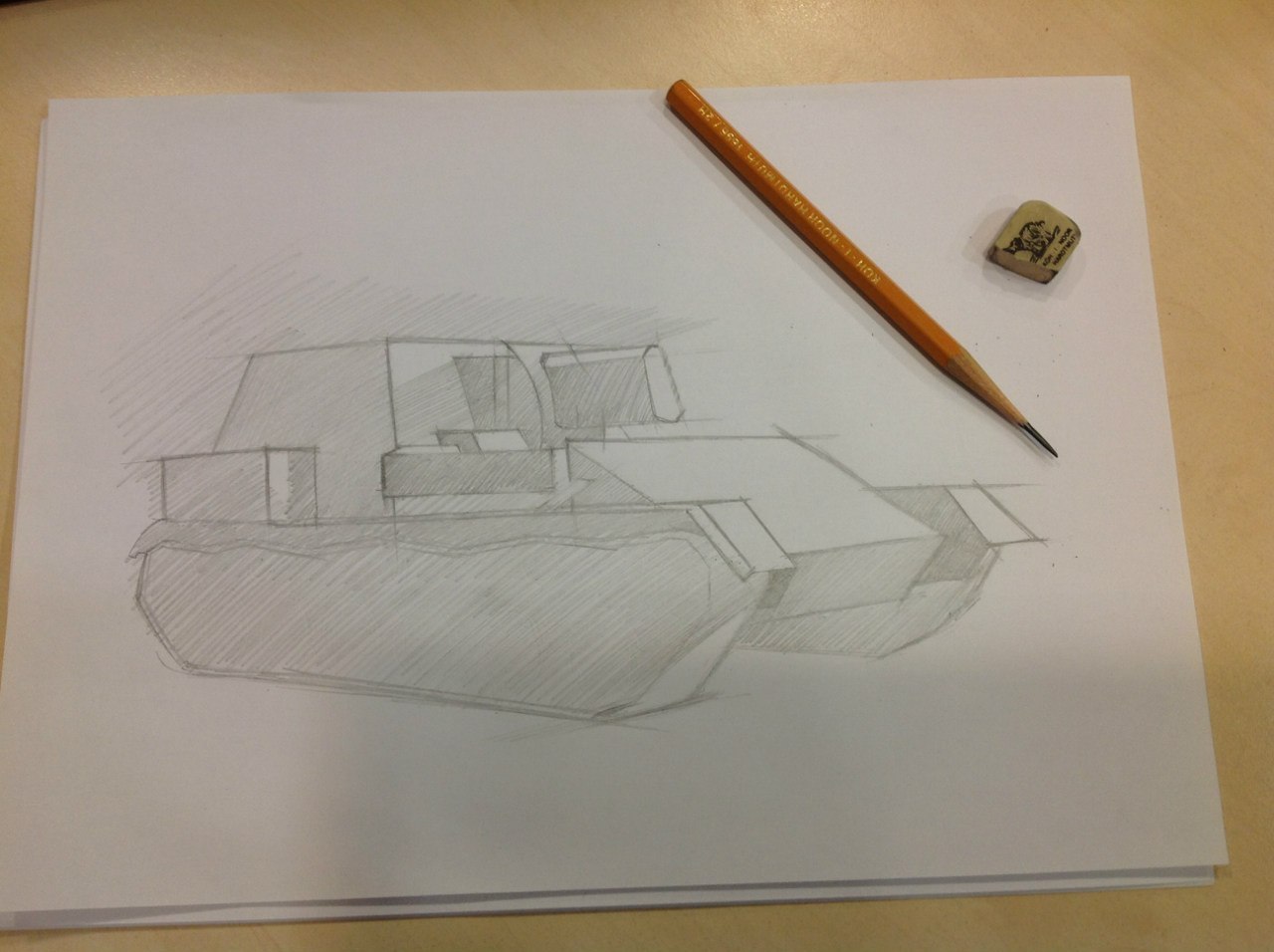 What else to do at work in the off season ... - My, Drawing, Tanks, World of tanks, My, Pencil drawing, Longpost