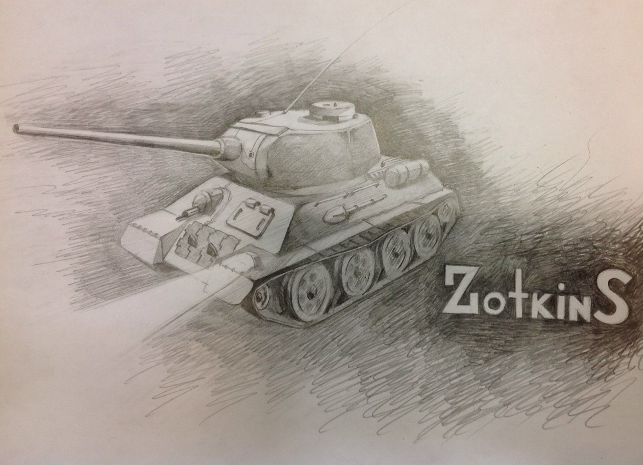 What else to do at work in the off season ... - My, Drawing, Tanks, World of tanks, My, Pencil drawing, Longpost