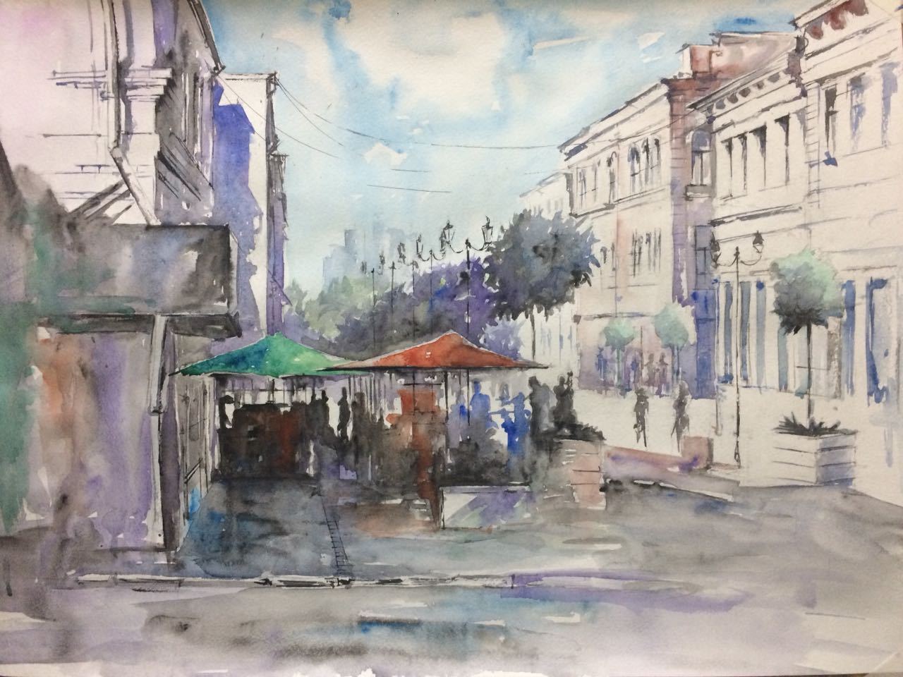 Rostov-on-Don - My, Watercolor, Cityscapes, Rostov-on-Don, Street photography